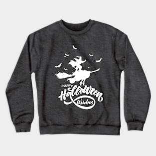 Happy Halloween Beauty Witch Flying Broom Crewneck Sweatshirt